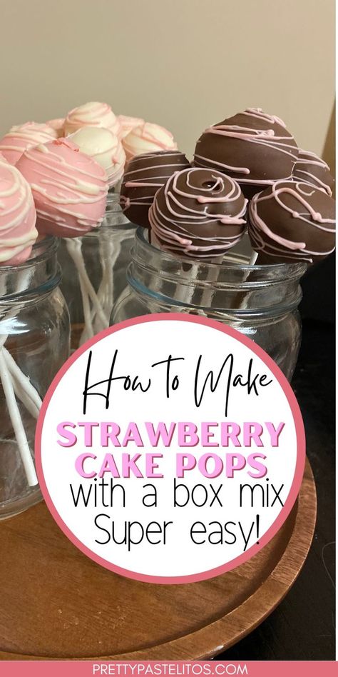 strawberry cake pops recipe chocolate cream cheese lemon Strawberry Cake Pops Recipe, Make Cake Pops Easy, Fancy Cake Pops, Easy Strawberry Cake, Cake Pop Boxes, Strawberry Lemon Cake, Cake Pops Recipe, Make Cake Pops, Strawberry Cake Pops