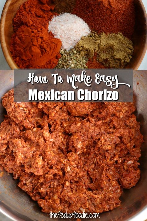 Mexican Sausage, Homemade Chorizo, Chorizo Recipe, Homemade Sausage Recipes, How To Cook Chorizo, Mexican Chorizo, Ground Pork Recipes, Chorizo Recipes, Homemade Mexican