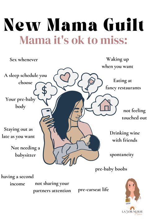 Mama guilt. I wish I could say it goes away, but.. it does not. It just evolves and changes its look.⁠ ⁠ You are the thing that has to change. You have to learn how to let yourself off the hook, how to ignore the haters, and silence your inner critic.⁠ ⁠ We often struggle with guilt because we are not meeting expectations, whether our own or others. ⁠ ⁠But one thing I want to remind you is this: YOU CAN STILL BE AN AWESOME MOM IF YOU MISS YOUR OLD LIFE BEFORE BABY! ⁠ I Am A Good Mom, Postpartum Health, Labor Nurse, Birthing Classes, Awesome Mom, Fancy Restaurants, Bad Mom, New Mama, Real Moms