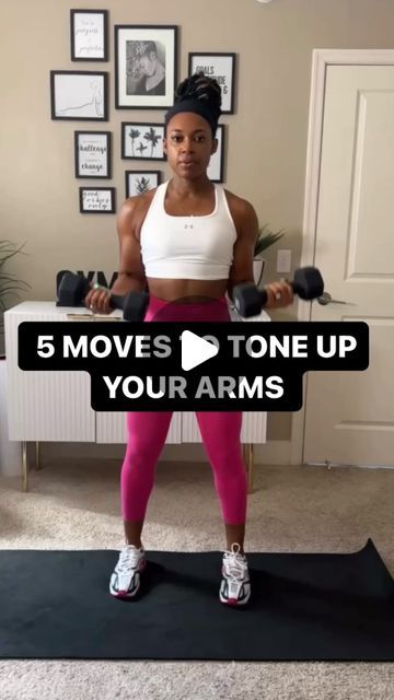 Ariel Belgrave | Women’s Fitness Coach on Instagram: "Comment “WORKOUT” below for my 30 Days of Workouts Guide & I’ll send it your way!   This upper body circuit is guaranteed to get those arms burning! 🔥🔥  Take your time with these — grab a pair of medium dumbbells that challenge you but still allow you to maintain a good tempo without feeling completely burnt out.   Aim for 3 sets of 10, the last few reps should feel challenging — that means it’s working!   Watch your form — keep a soft bend in the knees, and make sure to always keep your core engaged.   As busy women, we usually don’t have time for a huge workout every day, which is why it’s great to incorporate short circuits like these where we can!   I always aim to get 20 minutes of movement in during the morning, and this is a gr Arms Only Workout, Arm Chest Workout Women, Upper Body Workout At Home Beginner, Full Arm Workout For Women, Arm Day Workout Gym Women, Arm Workout At Gym, How To Get Toned, Beginner Arm Workouts For Women, Arm Day Workout Gym