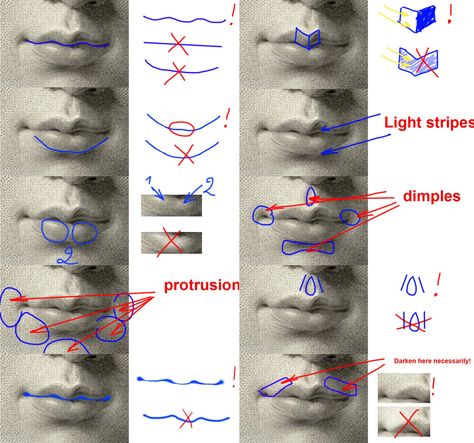 Drawing The Human Head, How To Draw Lips, Draw Lips, Artist Tutorials, Face Anatomy, Body Shape Drawing, 얼굴 드로잉, Colored Pencil Artwork, Human Anatomy Drawing