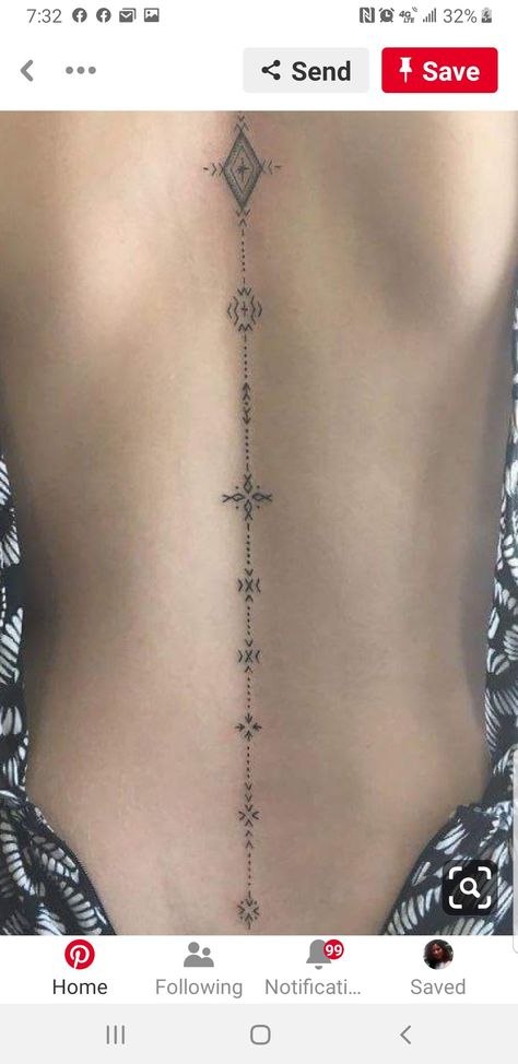 Spinal Cord Tattoos For Women, Make Fake Tattoos, Flute Tattoo, Girl Spine Tattoos, Neck Tattoos Women, Aztec Tattoo, Spine Tattoo, Spine Tattoos For Women, Cute Tiny Tattoos