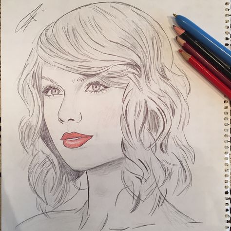 Pencil Sketches Easy, Taylor Swift Drawing, Drawing Cartoon Faces, Portraiture Drawing, Pencil Drawings Easy, Celebrity Drawings, Easy Drawings Sketches, Doodle Art Designs, Art Drawings Sketches Creative