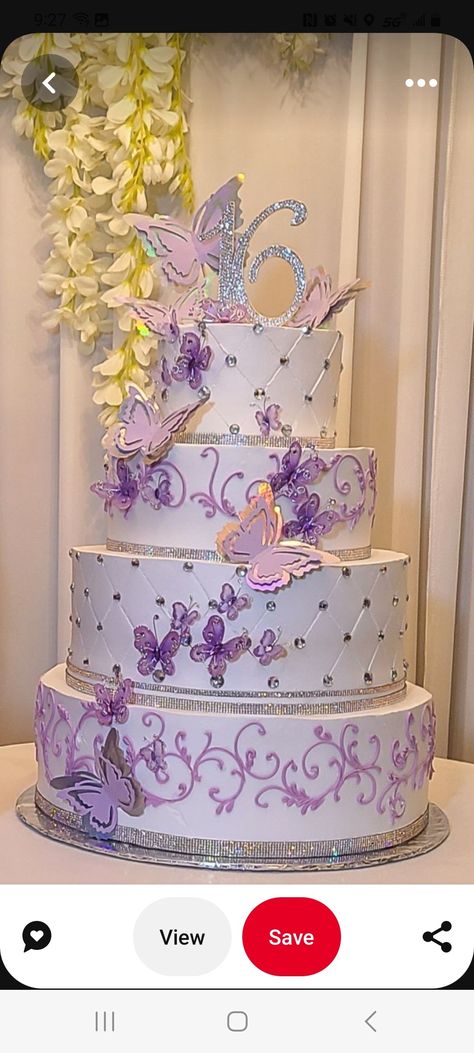 Butterfly Quince Cake, Butterfly Quinceanera Theme, Butterfly Quince, Purple Quinceanera, Quince Cakes, Quinceanera Theme, Rapunzel Cake, Quince Cake, Purple Quinceanera Dresses