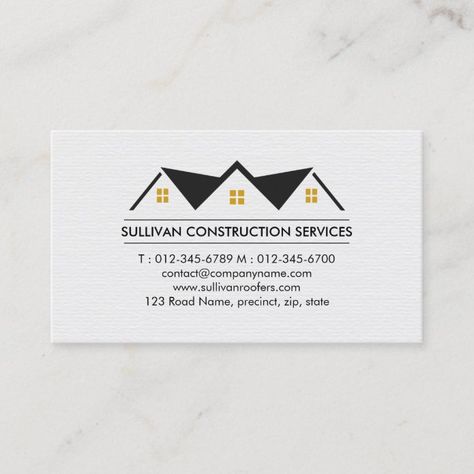 Roofing Business Cards, Construction Visiting Cards Design, Visiting Cards Design, Roofing Business, Construction House, Examples Of Business Cards, Construction Business Cards, Roof Construction, Visiting Card Design