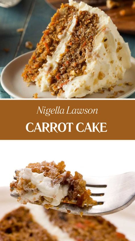 Nigella Carrot Cake Recipe Nigella Carrot Cake, Nigella Lawson Carrot Cake, Nigella Lawson Carrot Cake Recipe, Carrot Cake Sponge Recipe, Carrot Cake Recipe Uk, Biscuit Cake Recipe Simple, Semi Homemade Carrot Cake, Classic Cake Recipes, Do Nothing Cake Recipe Simple