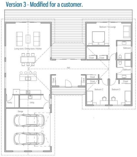 house design house-plan-ch486 25 H Shape House Plans, L Shape Farmhouse, H Shaped House Plans, H Shaped House, U Shaped House Plans, L Shaped House Plans, U Shaped Houses, Shape House, Shaped House