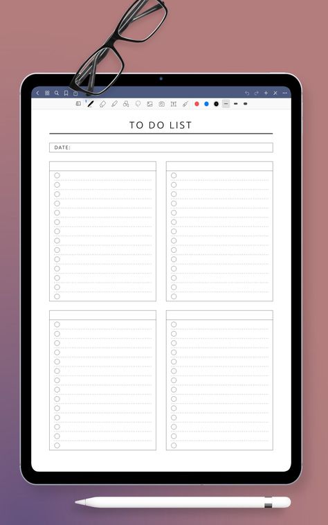 Planner With Daily To Do List lessonplanner #bloggingplanner📙. Goodnotes To Do List Template, Goodnotes Checklist Template, Goodnotes List Template, Goodnotes Template Free To Do List, Goodnotes To Do List Template Free, Daily To Do List Template, List Aesthetic, Weekly Planner Print, Ipad Kid