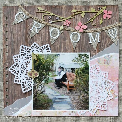 Rustic Wedding Scrapbook Pages, Scrapbook 2022, 2022 Scrapbook, Wedding Layouts, Wedding Album Scrapbooking, Wedding Layout, Wedding Scrapbook Pages, Scrapbook Wedding, Wedding Scrapbooking