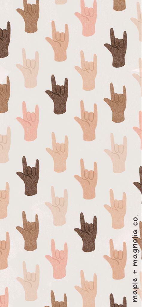 Created by Maple + Magnolia Co. on instagram and Etsy! #illustration #typography #positivity #positivevibes #goodvibes #art #asl #iloveyou #hands #wallpaper #iphone Asl Background, Teacher Wallpaper Iphone, Sign Language Wallpaper, Asl Wallpaper, Asl Art, Coffee Bar Party, Hands Wallpaper, Teacher Wallpaper, Hand Wallpaper