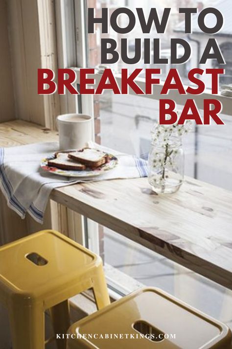 Breakfast bars can double as a homework station, informal date night spot, and extra counter space! It can also be one of the simplest upgrades you can make to your kitchen. Visit our website and let's talk about how to build a breakfast bar. Kitchen Corner Breakfast Bar, Corner Kitchen Bar Counter, Half Wall Breakfast Bar, Extend Countertop Bar Diy, Diy Breakfast Bar Counter, Breakfast Bar Against Wall, Breakfast Bar In Kitchen, Diy Breakfast Bar, Breakfast Bar Ideas