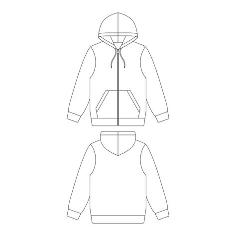 Hoodie Outline, Hoodie Vector, Design Outline, Illustration Flat, Aesthetic Couple, Flat Sketches, Hoodie Mockup, Sports Hoodies, Clothing Mockup