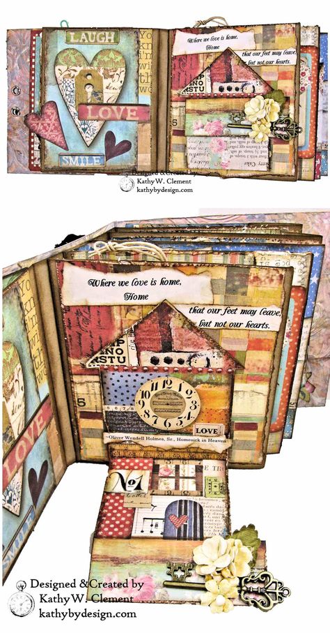 Stamperia Patchwork Mixed Media Album Tutorial - Kathy by Design Paper Castle, Mixed Media Layout, Gray Chalk Paint, Christmas Patchwork, Album Tutorial, Blending Tools, Scrap Album, Album Scrapbooking, Distressed Painting