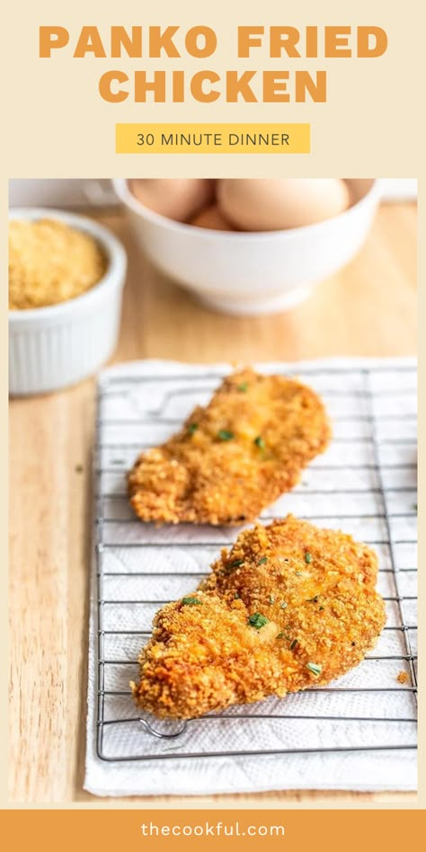 Panko Bread Crumbs Chicken, Fried Chicken Panko Bread Crumbs, Fried Panko Chicken, Panko Fried Chicken, Panko Chicken Tenders, Pan Fried Chicken Tenders, Panko Recipes, Fried Breaded Chicken, Fried Chicken Batter