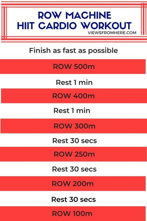 Cardio Rowing Machine Workout, Rowing Interval Workout, Rower Machine Workout Hiit, Row Hiit Workout, Hiit Rowing Workout, Bike And Row Workout, Hiit Rower Workout, Row Workout At Home, Rowing Challenge 30 Day