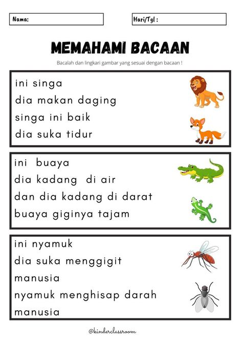 anak membaca kalimat sederhana dan memahami bacaan dengan mengikuti petunjuk yang diminta. Learning Letters Preschool, Coloring Pictures For Kids, School Kids Activities, Elementary Worksheets, Cvc Words Kindergarten, Reading Comprehension Kindergarten, Kindergarten Reading Activities, Kindergarten Reading Worksheets, Preschool Tracing