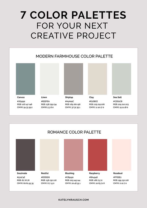 Rgb Palette, Modern Farmhouse Color Palette, Color Palette For Home, Farmhouse Color Palette, Style Tips And Tricks, Farmhouse Color, Rgb Color Codes, Vintage Colour Palette, Hex Color Palette