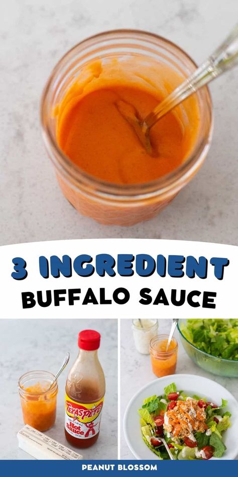 Texas Pete Hot Sauce Recipe, Easy Buffalo Sauce, Easy Homemade Buffalo Sauce, Guy Food, Buffalo Sauce Recipe, Texas Pete, Peanut Blossoms, Wing Sauce Recipes, Peanut Gallery