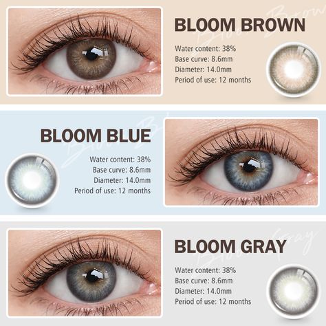 🌸 Introducing our stunning #BloomSeries lenses in brown, blue, and gray - perfect for enhancing the beauty of dark brown eyes! 😱✨⁠ >>> #just4kira #makeup #beauty #ColoredContacts One Brown Eye One Blue Eye, Blue Lenses Eye, Heterochromia Eyes Blue And Brown, Natural Eye Lens Colour, One Blue Eye One Brown Eye Heterochromia, Rare Eye Colors, Eye Lens Colour, Rare Eyes, Coloured Contact Lenses