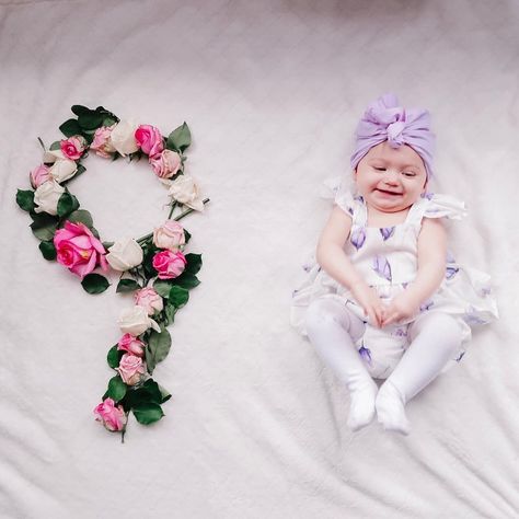 Hailey Bushey on Instagram: “These pictures are getting more difficult each month. I actually had to take them on two separate days because it just wasn’t working out 😂…” 9months Baby Photoshoot, 9 Month Photoshoot, Monthly Pictures, Monthly Baby Pictures, Camera Art, Baby Shoot, Sims Freeplay, 9th Month, Baby Photoshoot