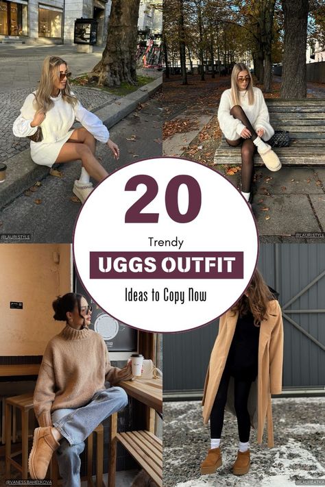 Uggs Outfit Ideas Outfits With Uggs Boots, Ugg Outfits Winter, Uggs Boots Outfit, Uggs Fashion, Trendy Uggs, Uggs Outfit Ideas, Uggs Outfit Winter, Winter Uggs, Outfit With Uggs