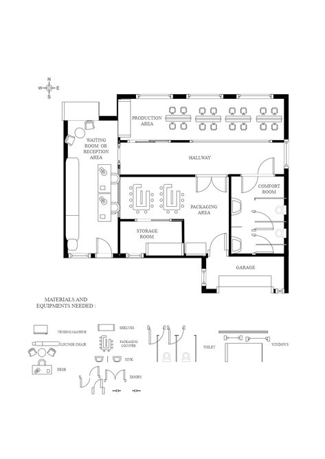 A Simple House Floor Plan Floor Plan Template, Comfort Room, Architectural Representation, Two Story House, Toilet Sink, Office Layout, Two Story Homes, Room Planning, House Floor