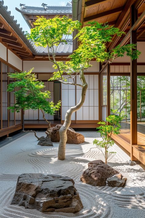 Create minimalist Zen spaces that bring tranquility and focus to your living environment. #MinimalistZen #PeacefulInteriors  Made with AI Japanese Zen House, Indoor Japanese Garden, Indoor Zen Garden, Zen House, Zen Garden Design, Zen Room, Zen Space, Dental Office Design, Japanese Zen