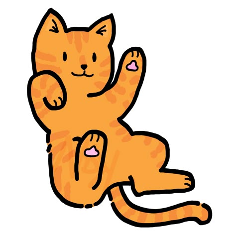 Orange Cat Drawing Easy, Orange Cat Drawing Cute, Black And Orange Cat Drawing, Orange Cat Doodle, Orange Cat Sticker, Orange Cat Tattoo Simple, Orange Cat Illustration, Orange Cat Tattoo, Orange Cat Drawing