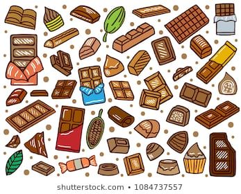 Chocolate Doodle, Bullet Journal For Kids, Chocolate Drawing, Cartoon Candy, Cupcake Drawing, Bar Image, Doodle Paint, Homemade Stickers, Bar Stock