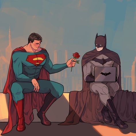 I love you by supbatforever Batman X Superman, Superman Drawing, Superman Love, Superman X Batman, Superman X, Univers Dc, I Am Batman, Batman Comic Art, Dc Comics Artwork