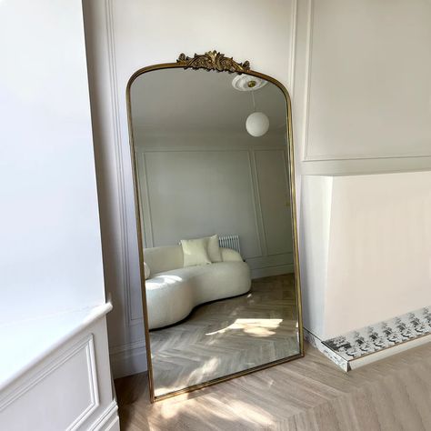 William Wood | Full Length Mirrors Bedroom Mirror Full Length, Large Gold Mirror, Wood Full Length Mirror, Ornate Mirrors, Arched Window Mirror, Antique Gold Frame, Mirror Side Table, Full Mirror, Gilded Mirror