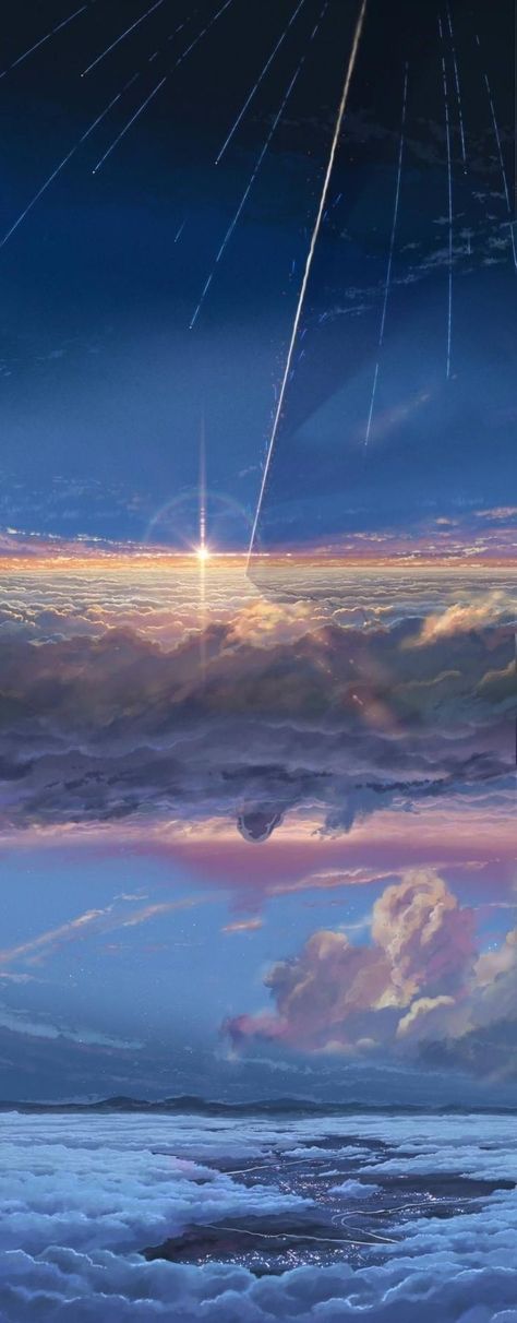 Kimi No Na Wa Wallpaper, Your Name Wallpaper, Your Name Anime, Sky Anime, Kimi No Na Wa, Anime Backgrounds, Wallpaper Animes, Seni Cat Air, Anime Backgrounds Wallpapers