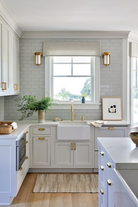 Sw Crushed Ice, Window Above Sink, Rejuvenation Hardware, Over Kitchen Sink, Window Over Sink, Kitchen Sink Window, California Faucets, Fireclay Tile, American Interior