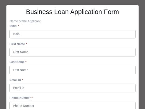 Apply for a business loan seamlessly with our customizable form template! Enter your business details, specify loan requirements, and submit your application effortlessly, no coding required. Secure funding for your business with FormNX!

#FormBuilder #OnlineForms #FormTemplates #FreeFormTemplates #BusinessLoanApplication #SmallBusinessFinance #LoanApplication #Entrepreneurship #FormNX Loan Format For Yahoo, Loan Application Form, Employee Performance Review, Online Registration Form, Data Form, Survey Template, Small Business Finance, Loan Company, Form Builder