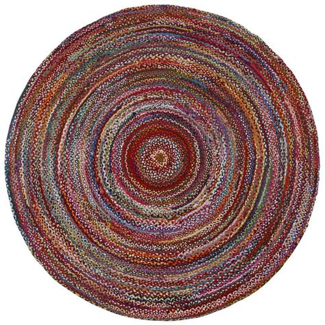 Brilliant Ribbon Hand-Loomed Area Rug 8' x 8' Round Area Rug, Dining Stools, Cotton Crafts, Round Area Rugs, Music Studio, Play Room, Round Rug, Rag Rug, Jodhpur