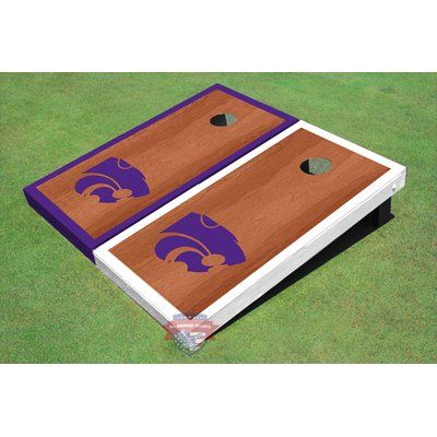 All American Tailgate NCAA Rosewood Alternating Border Cornhole Board NCAA Team: Kansas State University Wildcats Cornhole Boards Designs, Vinyl Painted, Custom Cornhole Boards, Kansas State University, American Flag Stars, House Divided, Cornhole Board, Duck Cloth, Kansas State