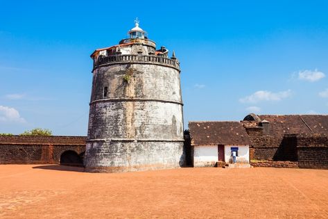 Photo fort aguada in goa | Premium Photo #Freepik #photo #fort #indian-heritage #monument #indian-architecture Aguada Fort Goa, Dance Of India, Goa, Fort, Monument, India, Stock Photos, Architecture