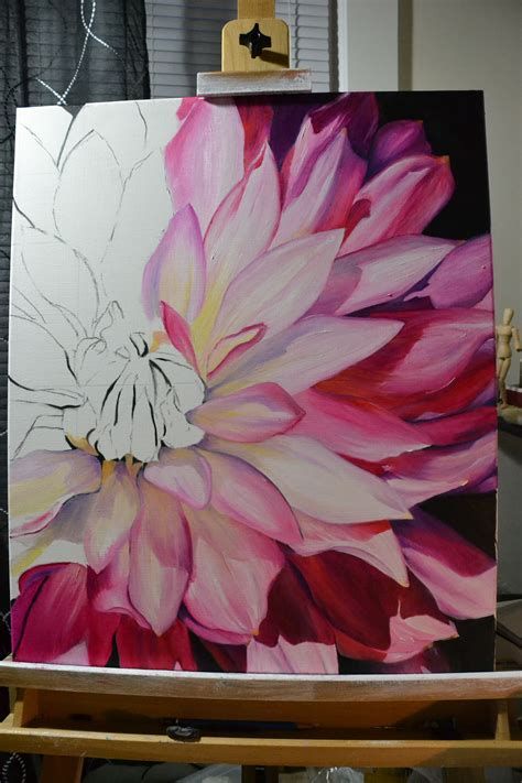 How To Paint Flowers, Acrylic Painting Flowers, Flower Painting Canvas, Paint Flowers, Canvas Drawings, Canvas Painting Landscape, Canvas Painting Designs, Acrylic Painting For Beginners, Painting Flower