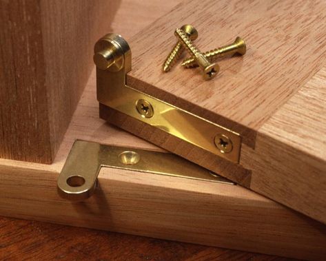 Brusso Offset Pivot Cabinet Hinges - All sizes are available in both Stainless steel and Brass. Jewelry Box Hardware, Pivot Hinge, Furniture Hinges, Joinery Design, Small Hinges, Hinges For Cabinets, Cabinet Hinges, Window Handles, Concealed Hinges