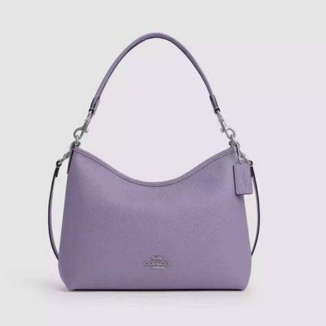 Coach Laurel Shoulder Bag in Light Violet (Color Sold Out) NWT Light Violet, Leather Shoulder Bags, Violet Color, Shoulder Bags For Women, Metal Accents, Metallic Accents, Lining Fabric, Leather Fabric, Pebbled Leather