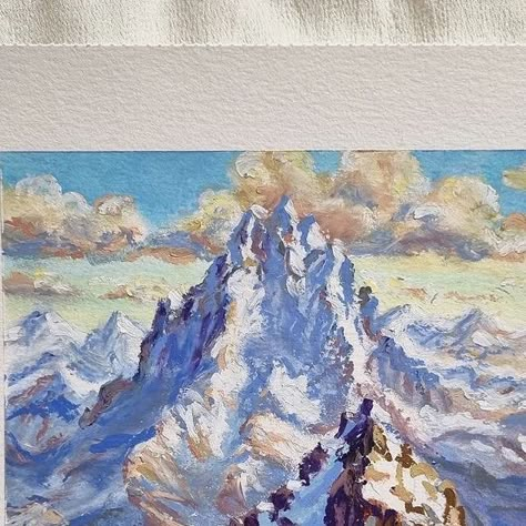 Oil Pastel Art Mountains, Gallery Oil Pastel Art, Mountain Oil Pastel, Oil Pastel Art Landscape, Landscape Oil Pastel, Painting With Oil Pastels, Oil Pastel Landscape, Oil Pastels Painting, Mountain Drawing