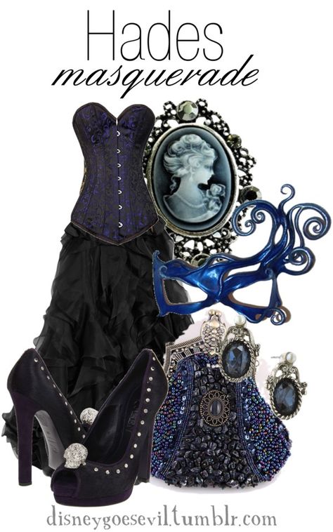 "Hades" by disney-villains on Polyvore (If I ever go to a masquerade ball, that dress will be it!) Masquerade Ball Gowns, Masquerade Outfit, Disney Inspired Fashion, Disney Villain, Character Inspired Outfits, Fandom Fashion, Disney Inspired Outfits, Casual Cosplay, Masquerade Party