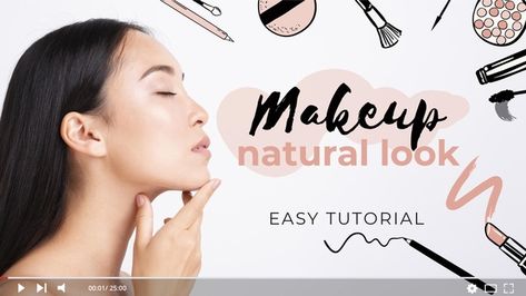 Makeup tutorial youtube thumbnail | Free Vector #Freepik #freevector #social-media #beauty #social #makeup Makeup Thumbnail, Thumbnail Ideas, Beauty Salon Posters, Pink Lip Color, Beauty Salon Business Cards, Watercolor Eyes, Eyelash Logo, Cosmetics Banner, Youtube Banner Design