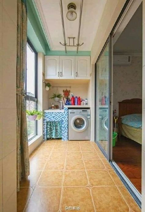 Outdoor Laundry Rooms, India Home Decor, Small Balcony Design, Laundry Design, Indian Home Design, Small Balcony Decor, Apartment Balcony Decorating, Kitchen Room Design, Kitchen Furniture Design