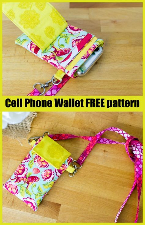 Here's a great FREE pattern to make a Cell Phone Wallet. Sometimes in life you only need to carry your phone and a couple of cards. For all those people then this is the wallet for you. #SewModernBags #FreeSewingPattern #SewingForFree #SewAPhoneWallet #PhoneWalletSewingPattern Cross Body Phone Bag Pattern Free, Cell Phone Wallet Pattern Free, Phone Bag Diy Free Pattern, Cell Phone Purse Pattern Free, Crossbody Cell Phone Purse Pattern Free, Cross Body Bag Pattern Free, Phone Purse Pattern, Phone Bag Diy, Wallet Pattern Free