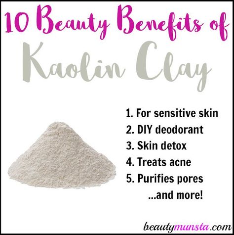 I'll use this instead of the grey betonite in my deodorant. Kaolin Clay Benefits, Clay For Skin, Natural Beauty Hacks, Natural Beauty Routine, Benefits Of Organic Food, Diy Deodorant, Black Heads, Reindeer Head, Proper Skin Care