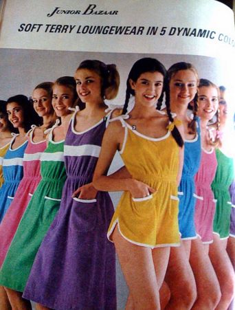 Old Jcpenny's catalog from the 1980s! Terry Cloth Outfit, Crazy Clothes, Fashion 40s, Terry Cloth Romper, Phoebe Cates, Terry Cloth Dress, Seventies Fashion, Sporty Dress, Crazy Outfits