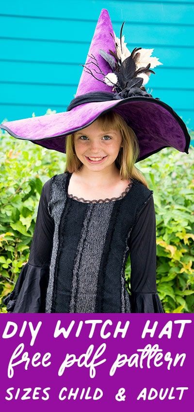 Learn how to make a Witch hat with this step by step tutorial and free pattern! This "couture" style hat is more flattering and fun than the typical dollar store version. FREE Pattern comes in sizes child and adult. #halloween #witchhatdiy #witchhatpattern #witchhatdiyhowtomake #witchhattutorials #witchhatpatternfelt #sewingpattern #halloweensewingpattern #howtomakeawitchhatoutoffelt #felt #freesewingpattern #diycostumes #diycostumeideas #diycostumeideasforwomen Clean Seashells, Make A Witch Hat, Diy Witch Costume, Diy Witch Hat, Witch Hat Pattern, Halloween Sewing Patterns, Witch Costume Diy, Felt Witch Hat, Wiccan Clothing