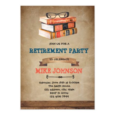 Book Birthday Party, Book Birthday Parties, Retirement Invitation, Book Birthday, Retirement Invitations, Book Theme, Book Party, Card Book, Library Card