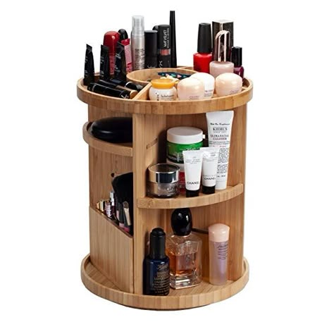 Amazon.com: MobileVision Bamboo Make Up & Bathroom Rotating Organizer Tower for Cosmetics w/Adjustable Shelves Plus Caddy for Brushes, lotions, Nail Polish, Skin Care & More: Gateway Rotating Organizer, Diy Bathroom Storage Ideas, Diy Bathroom Storage, Bathroom Organization Diy, Great Bathrooms, Small Toilet, Bathroom Red, Bathroom Plants, Bathroom Storage Organization